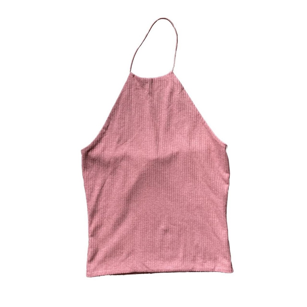 Pacsun Ribbed Halter Crop Tank Top